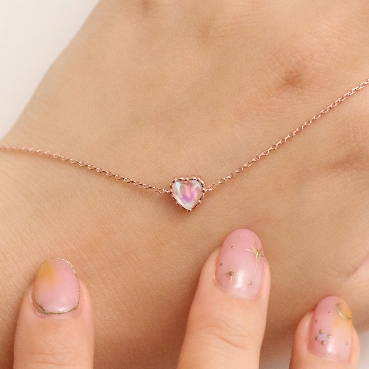 Armband met Maansteen Hart