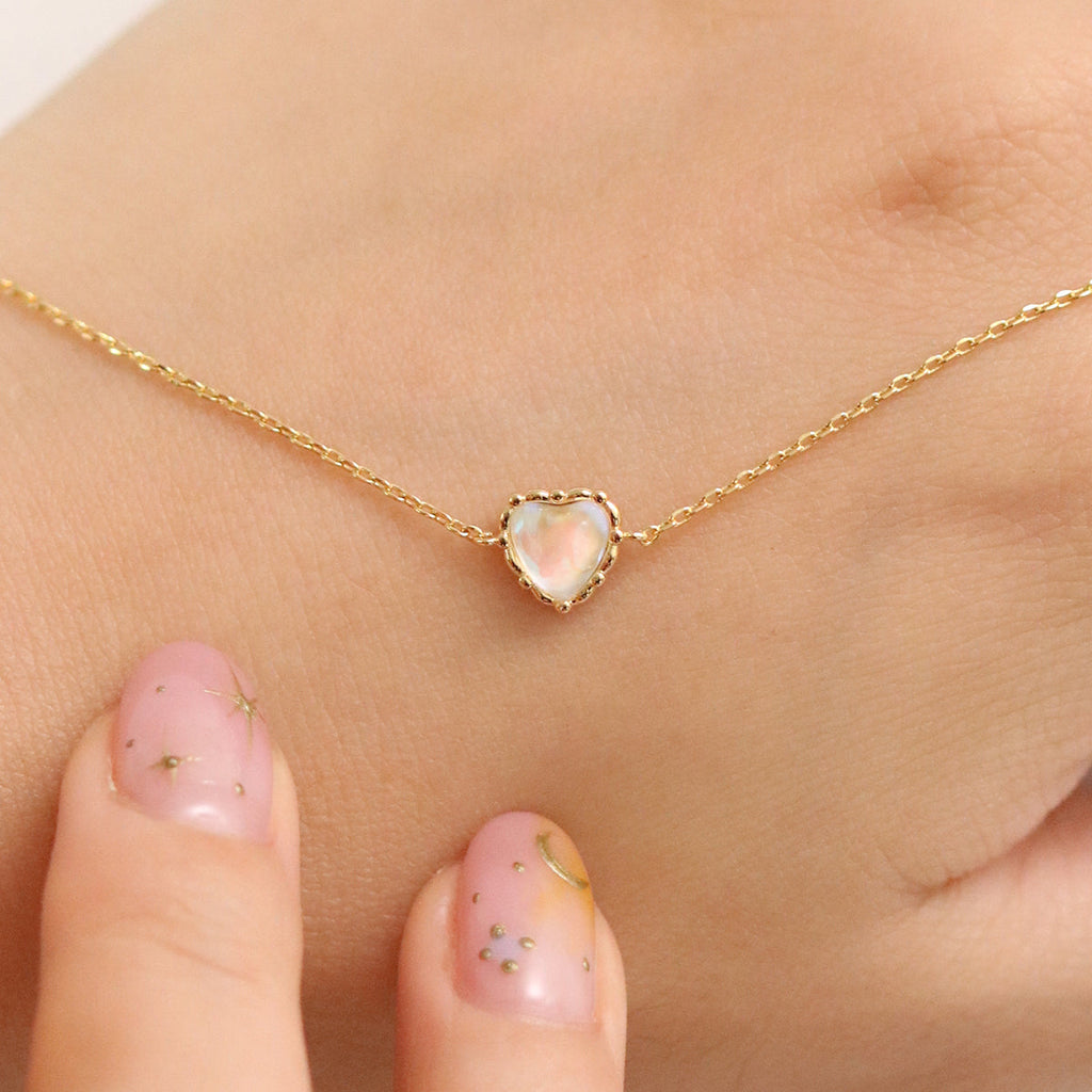 Armband met Maansteen Hart