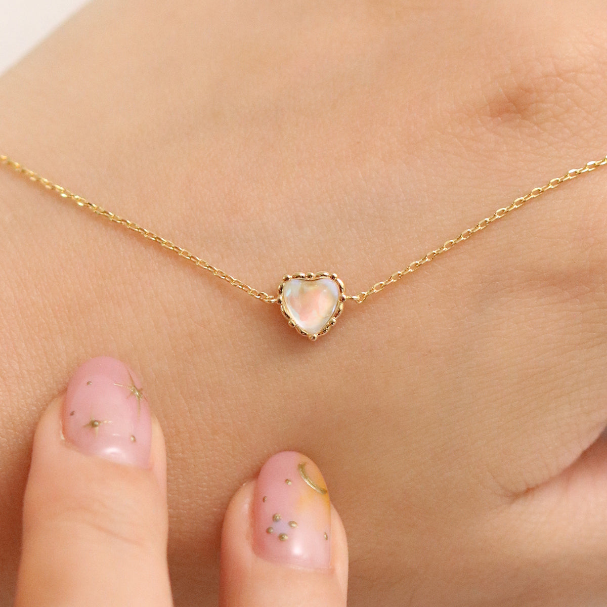 Armband met Maansteen Hart