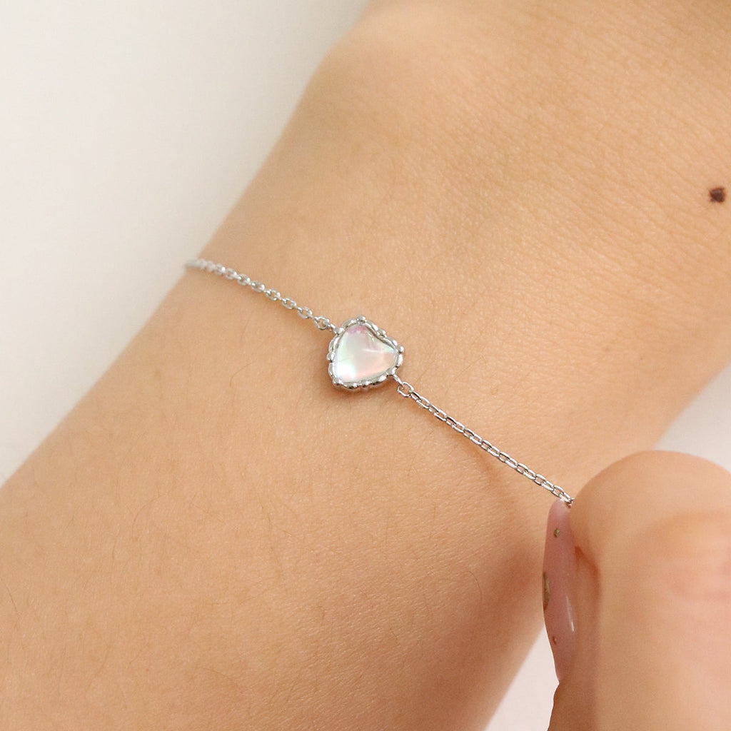 Armband met Maansteen Hart