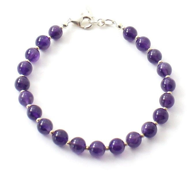 Paarse Amethist Armband met 925 Zilver