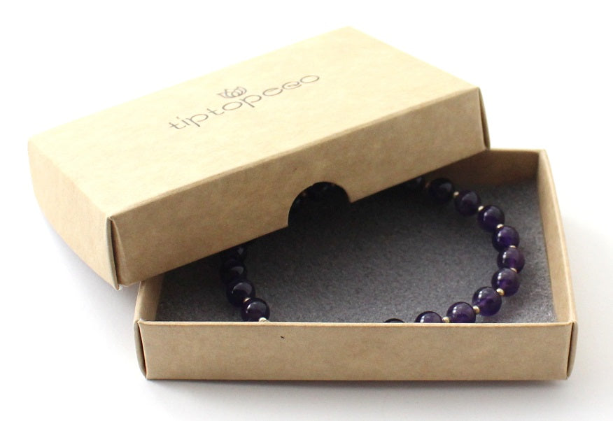 Paarse Amethist Armband met 925 Zilver