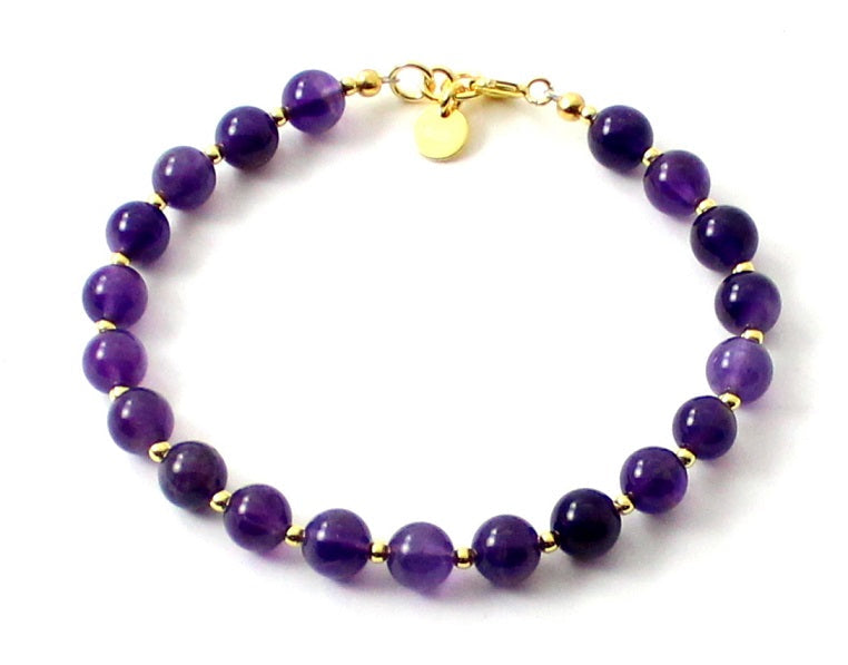 Paarse Amethist Armband met 925 Zilver