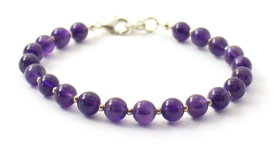 Paarse Amethist Armband met 925 Zilver