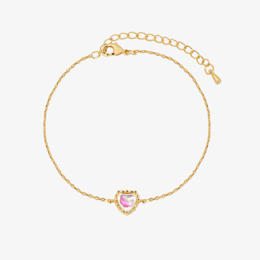 Armband met Maansteen Hart
