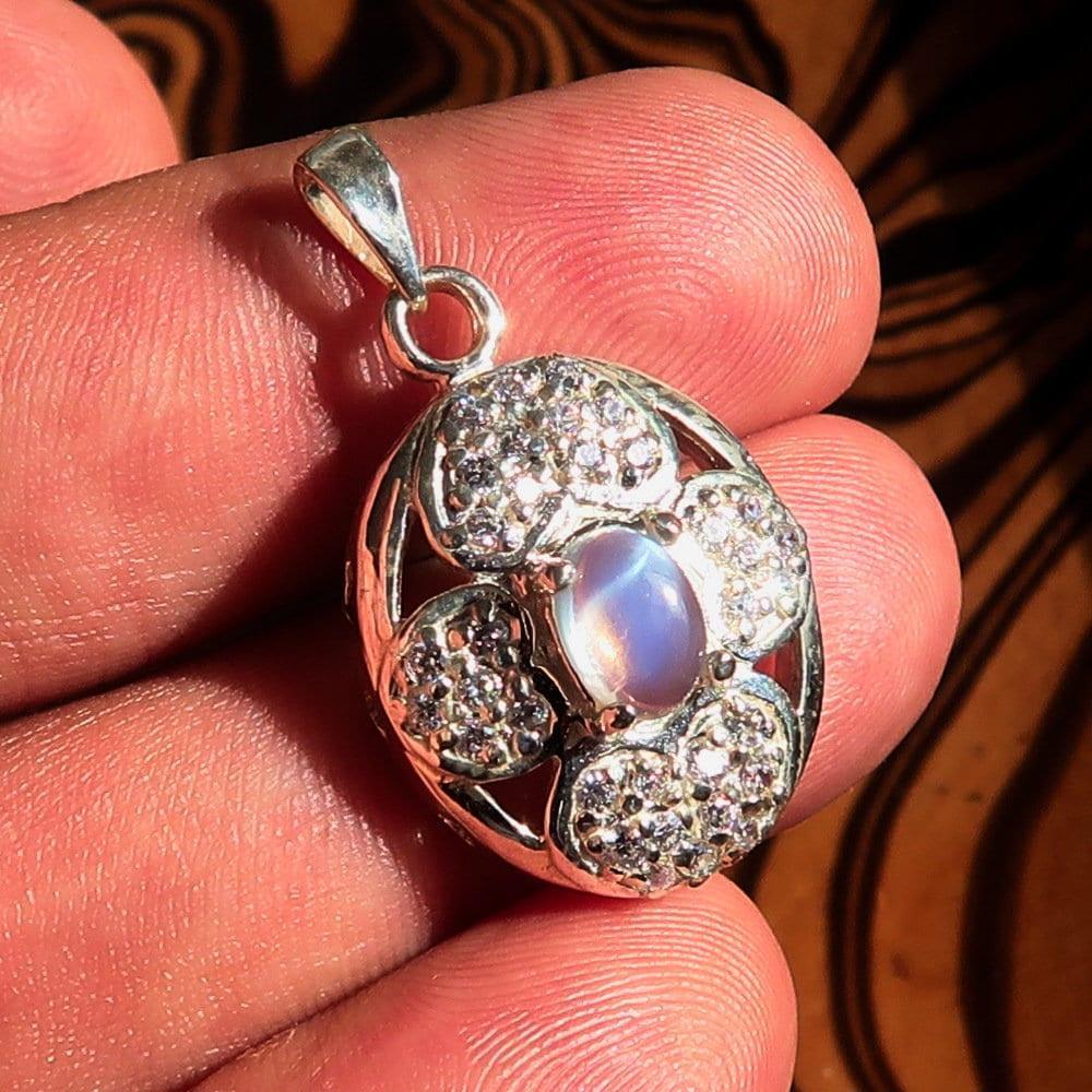 Hanger met Ceylon Maansteen en 925 Zilver